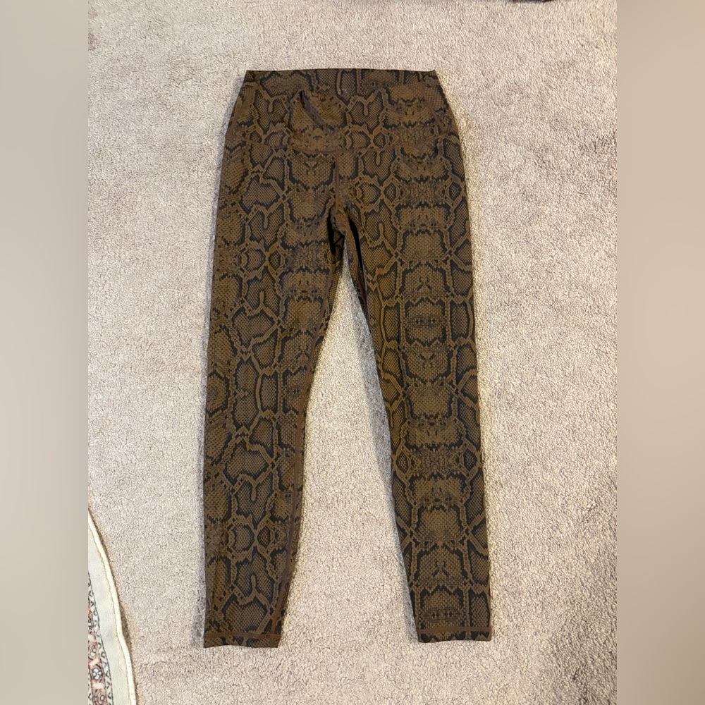 Varley Brown Snake Print Leggings
